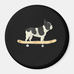 Funny Skateboard French Bulldog Puppy Magnet