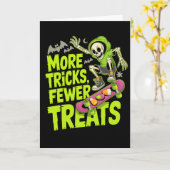 Funny Skateboard Halloween Skeleton Ghost Spooky S Karte (Gelbe Blume)