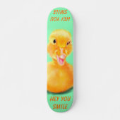 Funny Skateboard Happy Duck Custom Text und Farben (Vorne)
