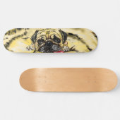 Funny SKateboard mit Mops Dog (Horizontal)