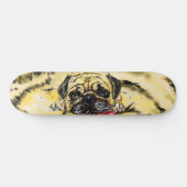 Funny SKateboard mit Mops Dog (Horizontal)