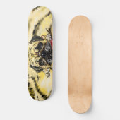Funny SKateboard mit Mops Dog (Vorderseite)