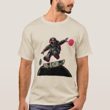 Funny Skateboarding Astronaut Space Skater Tee