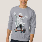 Funny Skateboarding Ghost Men's Sweatshirt (Vorderseite)