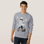 Funny Skateboarding Ghost Men's Sweatshirt (Vorne ganz)