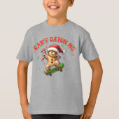 Funny Skateboarding Gingerbrett Mann Weihnachten T-Shirt (Vorderseite)
