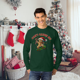 Funny Skateboarding Gingerbrett Mann Weihnachten T-Shirt