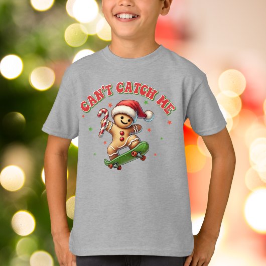 Funny Skateboarding Gingerbrett Mann Weihnachten T-Shirt