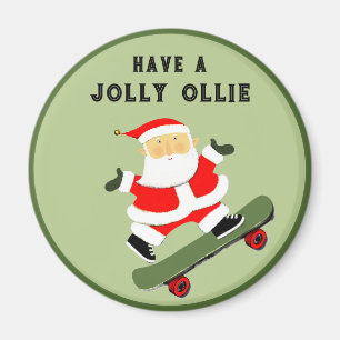 Funny Skateboarding Holiday Geschenk Magnet