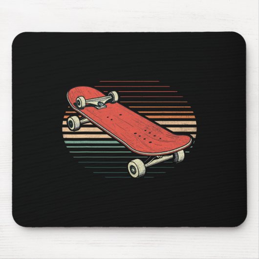 Funny Skateboarding Longboard Performing Tricks Sk Mousepad (Vorne)