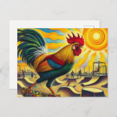 Funny Skateboarding Rooster Postkarte (Vorne/Hinten)