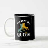Funny Skater Girl Ice Skaten Queen Zweifarbige Tasse (Links)