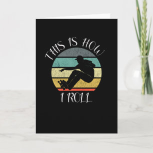 Funny Skater Retro Skate So Roll ich Board Karte