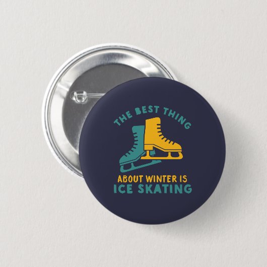 Funny Skater Zitat Ice Skaten Wintersport Button (Vorne & Hinten)