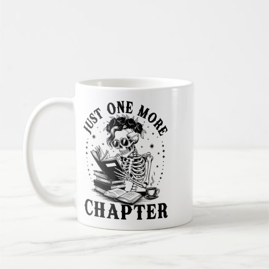Funny Skeletading Buch nur noch ein Kapitel Kaffeetasse (Links)