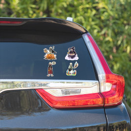 Funny Skeleton And Candy For Halloween Aufkleber