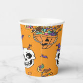 Funny Skeleton And Candy For Halloween Pappbecher (Rechts)