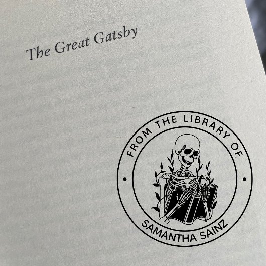 Funny Skeleton aus der Bibliothek des gotischen Bu Gummistempel