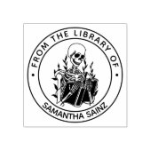 Funny Skeleton aus der Bibliothek des gotischen Bu Gummistempel (Prägung)