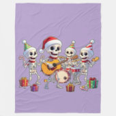 Funny Skeleton Band Christmas & New Year – 3D Cart Fleecedecke (Vorderseite)
