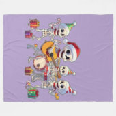 Funny Skeleton Band Christmas & New Year – 3D Cart Fleecedecke (Vorderseite (Horizontal))