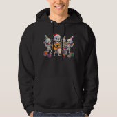 Funny Skeleton Band Christmas & New Year – 3D Cart Hoodie (Vorderseite)