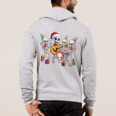 Funny Skeleton Band Christmas & New Year – 3D Cart Hoodie (Rückseite)