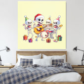 Funny Skeleton Band Christmas & New Year – 3D Cart Leinwanddruck (Insitu (Schlafzimmer))