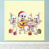 Funny Skeleton Band Christmas & New Year – 3D Cart Leinwanddruck (Insitu (Holzboden))