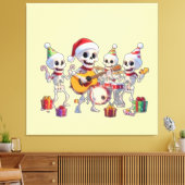 Funny Skeleton Band Christmas & New Year – 3D Cart Leinwanddruck (Insitu (Wohnzimmer))