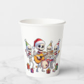 Funny Skeleton Band Christmas & New Year – 3D Cart Pappbecher (Rückseite)