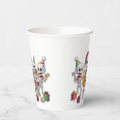 Funny Skeleton Band Christmas & New Year – 3D Cart Pappbecher (Links)