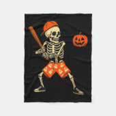 Funny Skeleton Baseball Batting Halloween Costume Fleecedecke (Vorderseite)