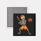 Funny Skeleton Baseball Batting Halloween Costume Magnet (Vorderseite/Rückseite)
