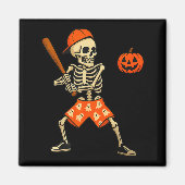 Funny Skeleton Baseball Batting Halloween Costume Magnet (Vorne)