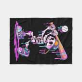 Funny Skeleton Baseball Halloween-Kostüm für Junge Fleecedecke (Vorderseite (Horizontal))
