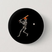 Funny Skeleton Batch Baseball Player Men Boys Ha Button (Vorderseite)