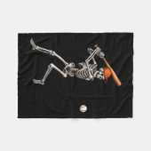 Funny Skeleton Batch Baseball Player Men Boys Ha Fleecedecke (Vorderseite (Horizontal))