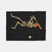 Funny Skeleton Batch Baseball Player Men Boys Ha Fleecedecke (Vorderseite (Horizontal))