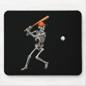 Funny Skeleton Batch Baseball Player Men Boys Ha Mousepad (Vorne)