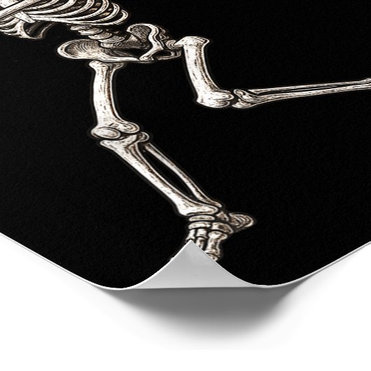 Funny Skeleton Batch Baseball Player Men Boys Ha Poster (Ecke)