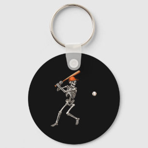 Funny Skeleton Batch Baseball Player Men Boys Ha Schlüsselanhänger