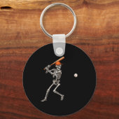 Funny Skeleton Batch Baseball Player Men Boys Ha Schlüsselanhänger (Vorderseite)