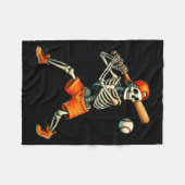 Funny Skeleton Batting Baseball Halloween Boys Men Fleecedecke (Vorderseite (Horizontal))