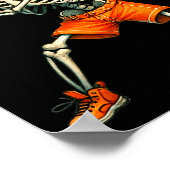 Funny Skeleton Batting Baseball Halloween Boys Men Poster (Ecke)