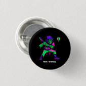 Funny Skeleton Batting Ice Cream Tropfen Baseball Button (Vorne & Hinten)