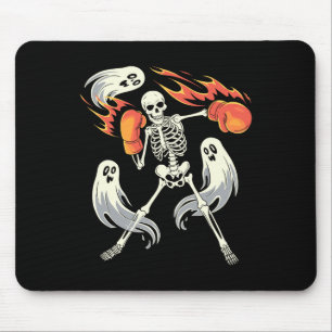Funny Skeleton Boxing Liebhaber Spooky Halloween B Mousepad