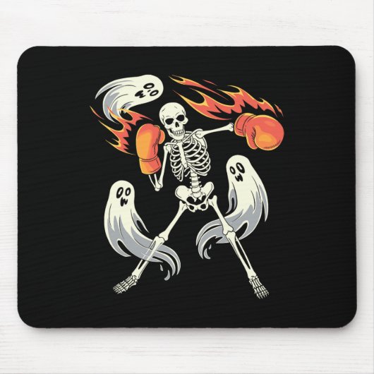 Funny Skeleton Boxing Liebhaber Spooky Halloween B Mousepad (Vorne)