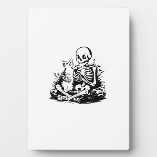 Funny Skeleton Cat Skull Kitty Cute Cat Goth Hallo Fotoplatte (Vorderseite)