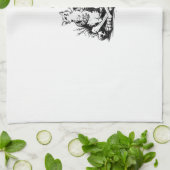 Funny Skeleton Cat Skull Kitty Cute Cat Goth Hallo Geschirrtuch (Gefaltet)